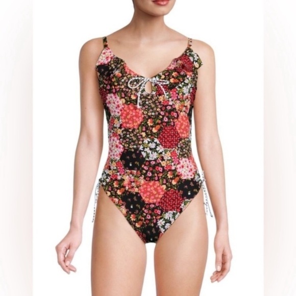 New! Skinny Dippers Jellyroll Floral Print One-Piece Swimsuit nwt 27665 - Picture 1 of 12
